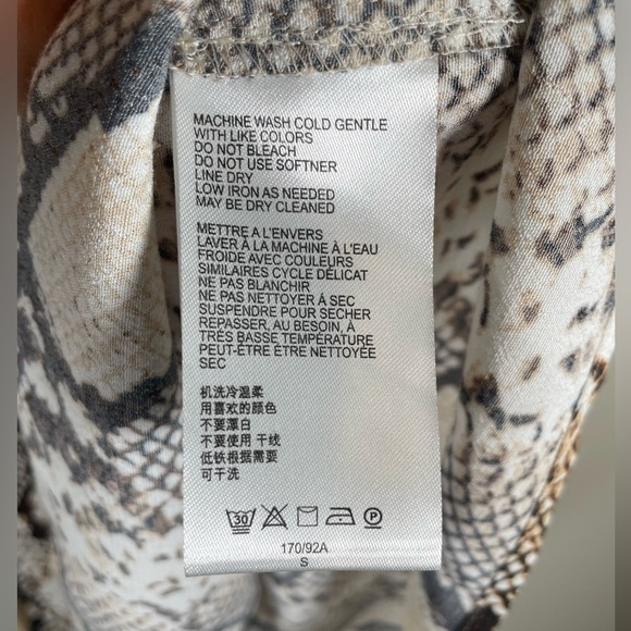 Maeve Anthropologie Women's Sz S Juno Tan Python Snake Print Dress 3/4 Sleeve - Picture 12 of 15